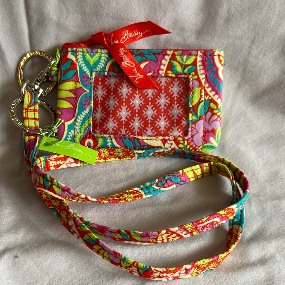 Vera Bradley Multicolor ID Case and Lanyard